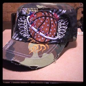 Cadet style basketball bling baseball cap